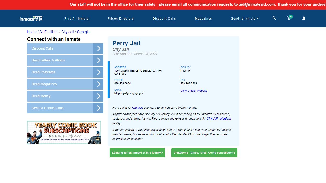 Perry Jail | Inmate Locator